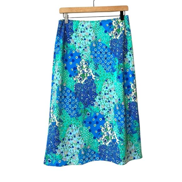 Y2K Vintage Fire Los Angeles Quilt‎ Print Patchwork Asymmetric Ruffle Skirt Larg - Picture 5 of 5
